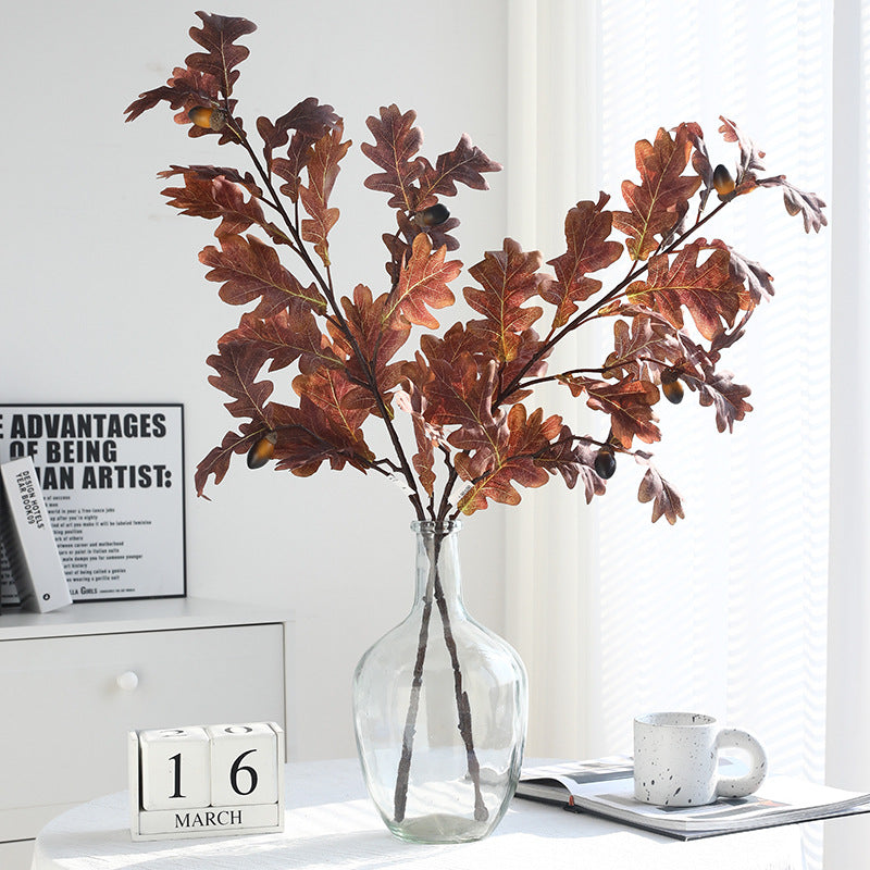 Künstliche Eichenlaubzweige 96 cm, realistische Herbstfarben, für Hochzeiten, Gartendeko, Outdoor-Dekoration, langlebig, UV-beständig