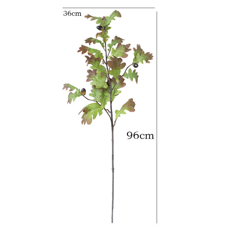 Künstliche Eichenlaubzweige 96 cm, realistische Herbstfarben, für Hochzeiten, Gartendeko, Outdoor-Dekoration, langlebig, UV-beständig