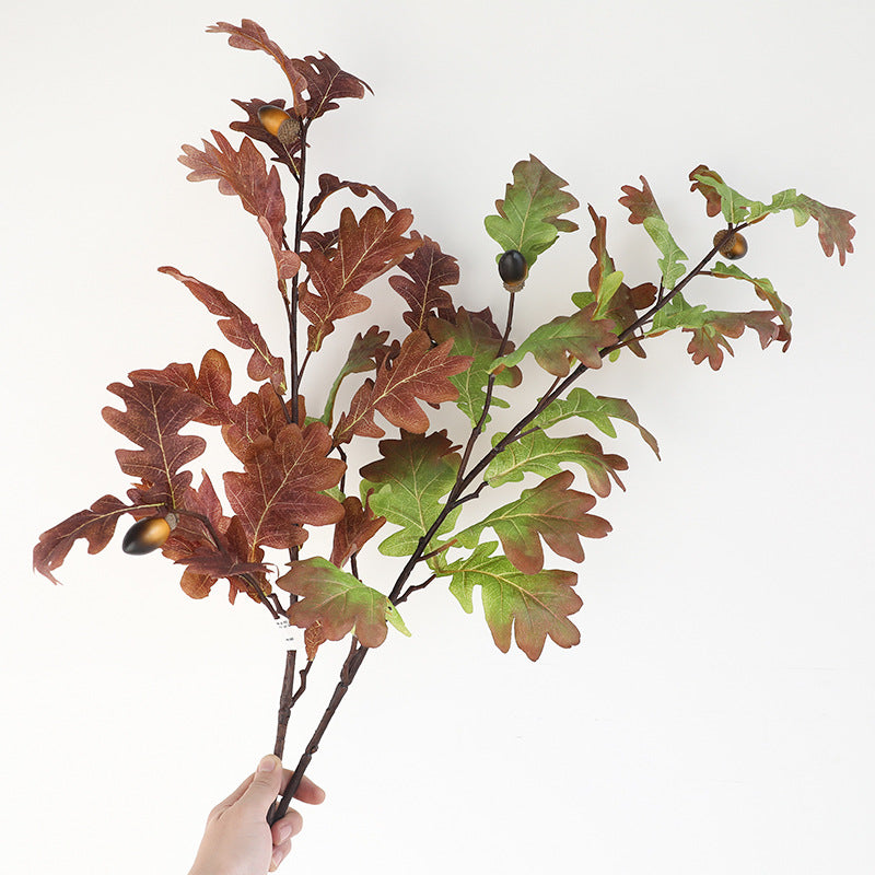 Künstliche Eichenlaubzweige 96 cm, realistische Herbstfarben, für Hochzeiten, Gartendeko, Outdoor-Dekoration, langlebig, UV-beständig