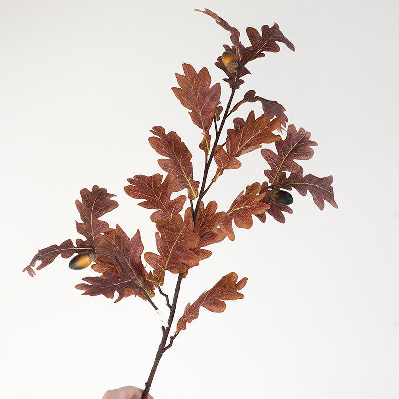 Künstliche Eichenlaubzweige 96 cm, realistische Herbstfarben, für Hochzeiten, Gartendeko, Outdoor-Dekoration, langlebig, UV-beständig
