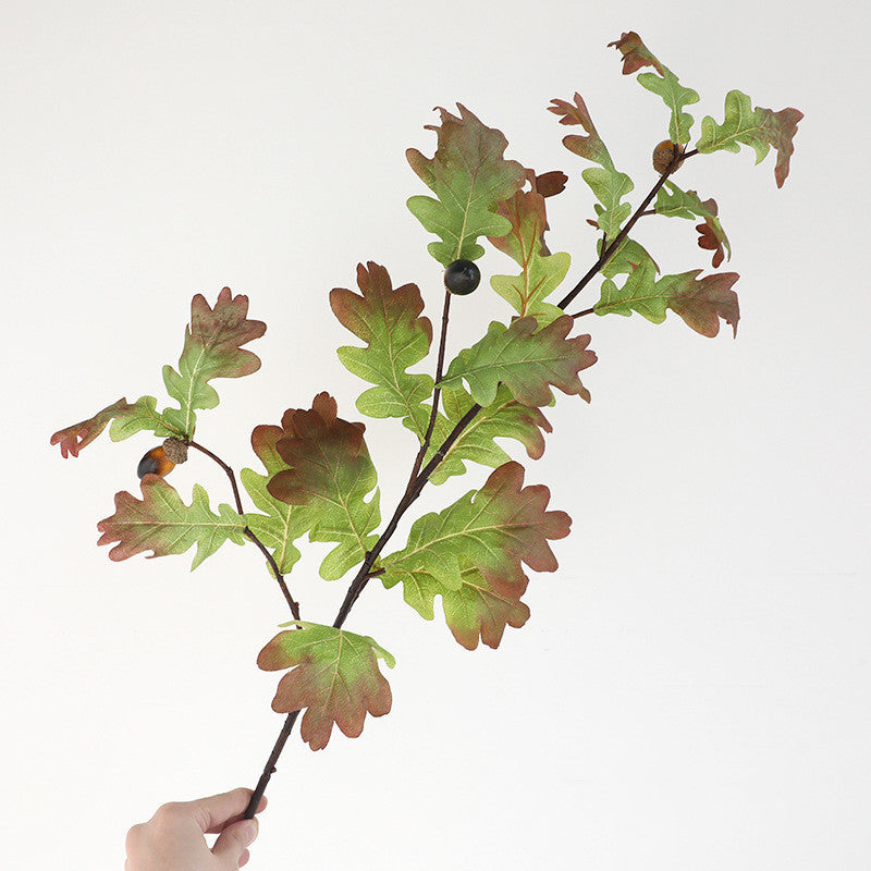 Künstliche Eichenlaubzweige 96 cm, realistische Herbstfarben, für Hochzeiten, Gartendeko, Outdoor-Dekoration, langlebig, UV-beständig