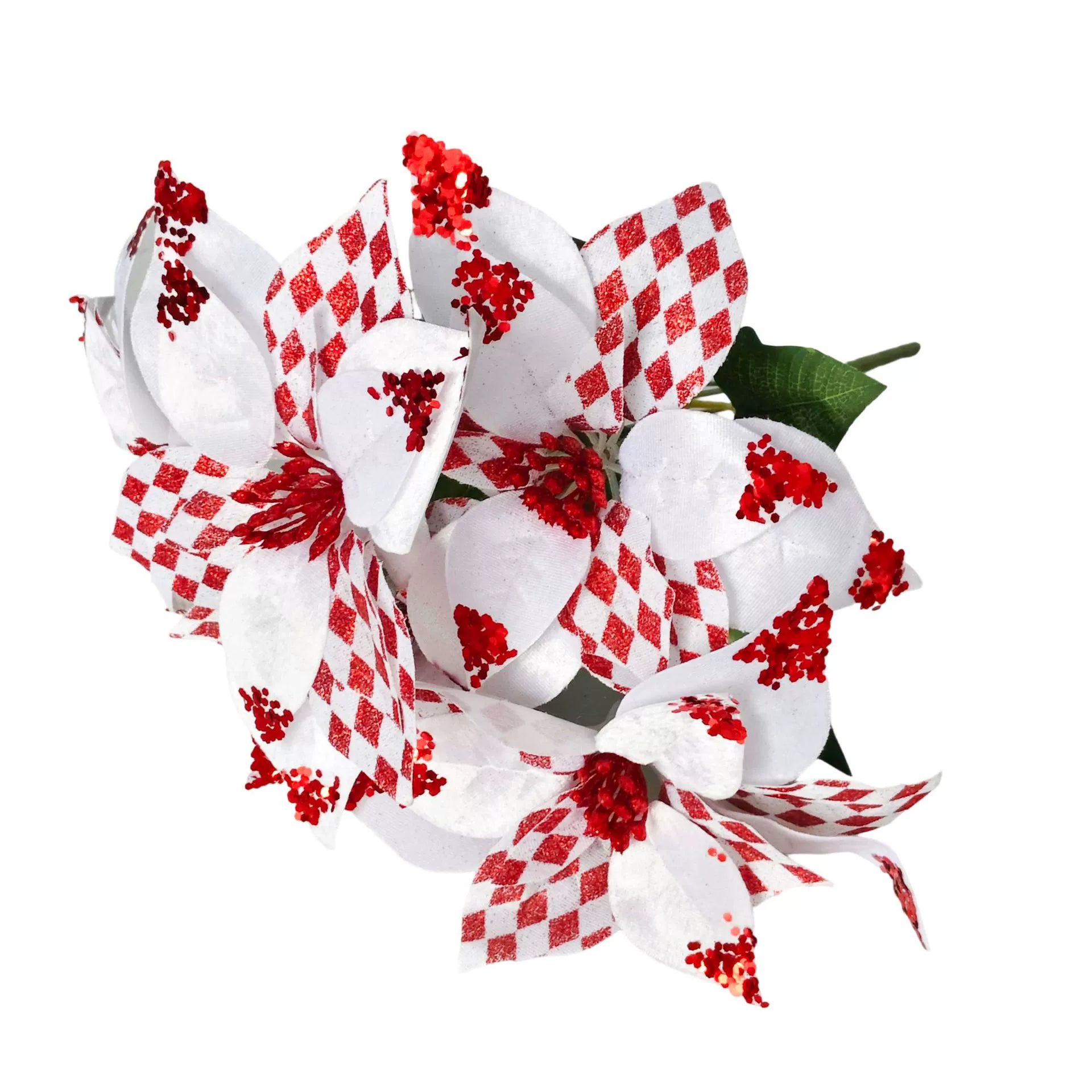 Künstliche Weihnachtsblumen, 44 cm, Seiden-Weihnachtsstern, Real-Touch, Festliche Dekoration für Haus, Hochzeit, Event, Gewerbe