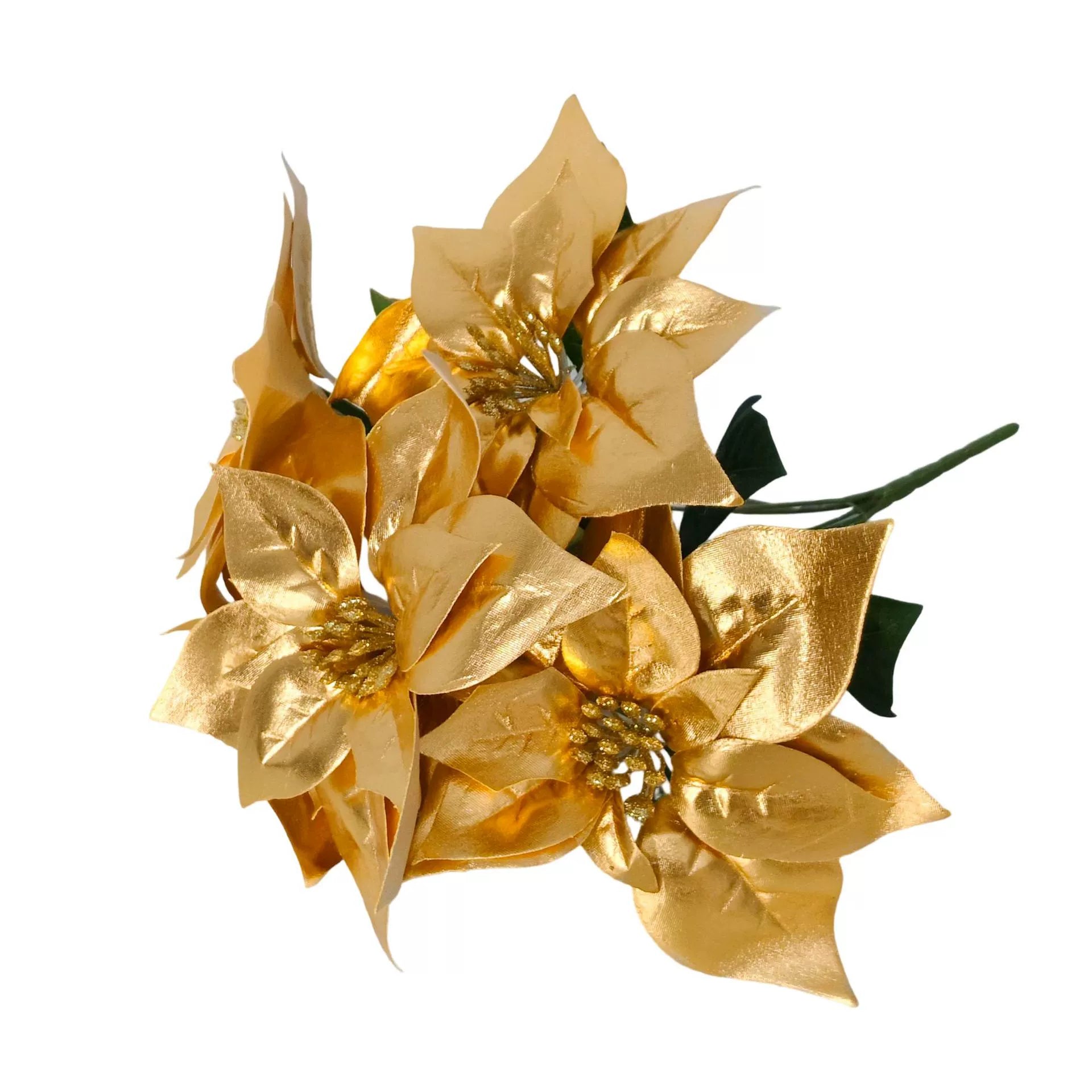 Künstliche Weihnachtsblumen, 44 cm, Seiden-Weihnachtsstern, Real-Touch, Festliche Dekoration für Haus, Hochzeit, Event, Gewerbe