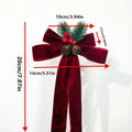 Weihnachtsbaum-Dekoration Samt-Schmetterlingsschleife mit Glocke, 18 cm, realistisch, für Haustür, Fenster, Festdekoration, 4 Stück