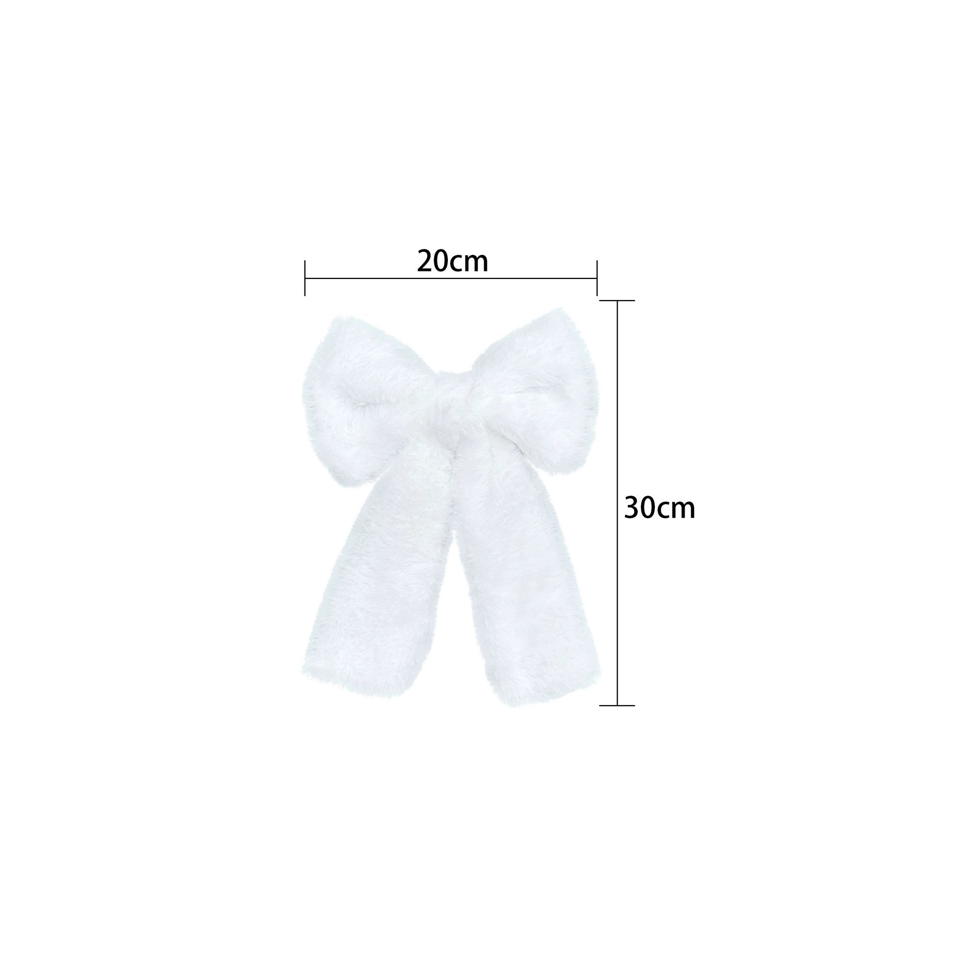 Weihnachts-Schleife aus Plüsch, 3 Größen (30-70 cm), Rot/Weiß, Dekoration für Hochzeiten, Events, Festdekoration, realistische Optik