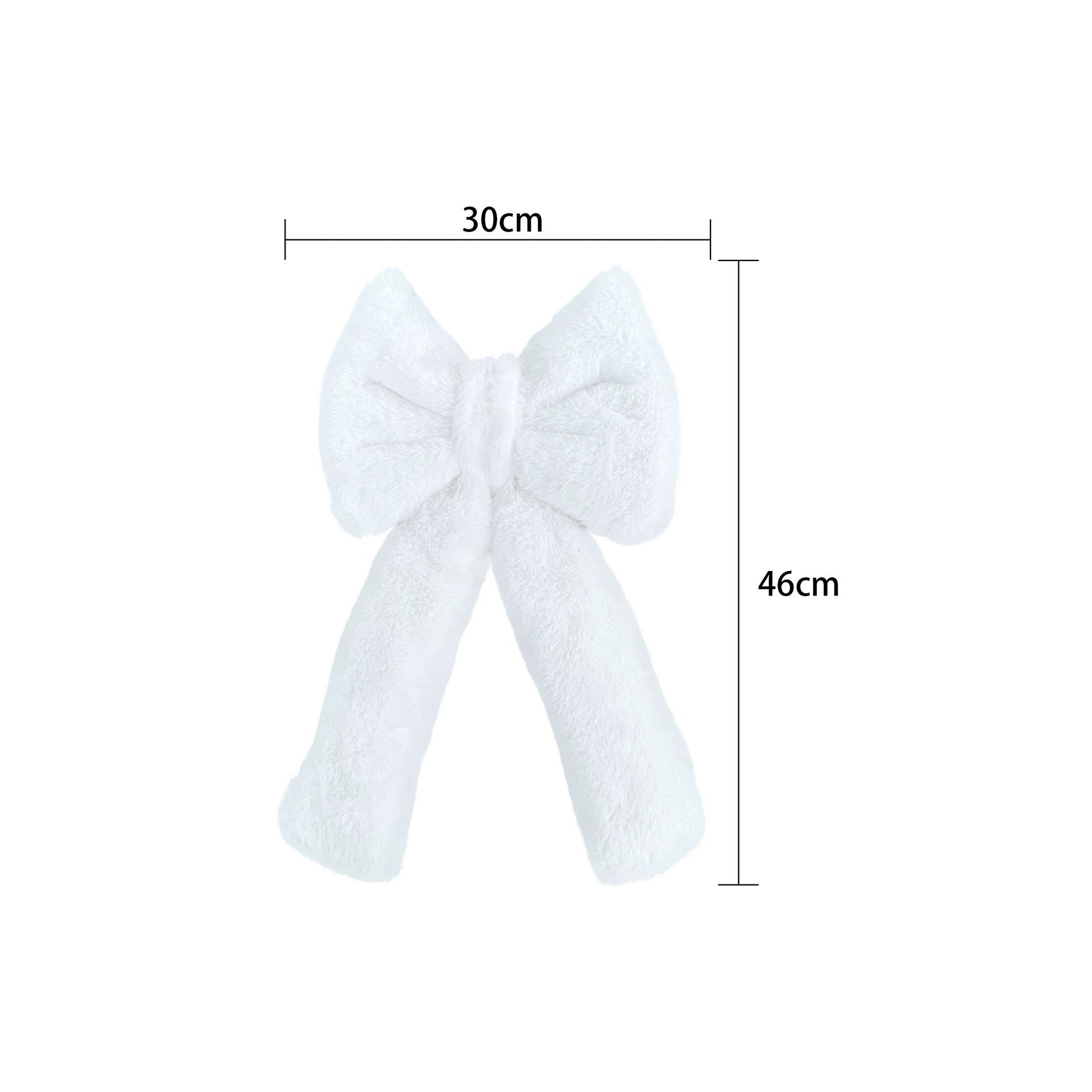 Weihnachts-Schleife aus Plüsch, 3 Größen (30-70 cm), Rot/Weiß, Dekoration für Hochzeiten, Events, Festdekoration, realistische Optik