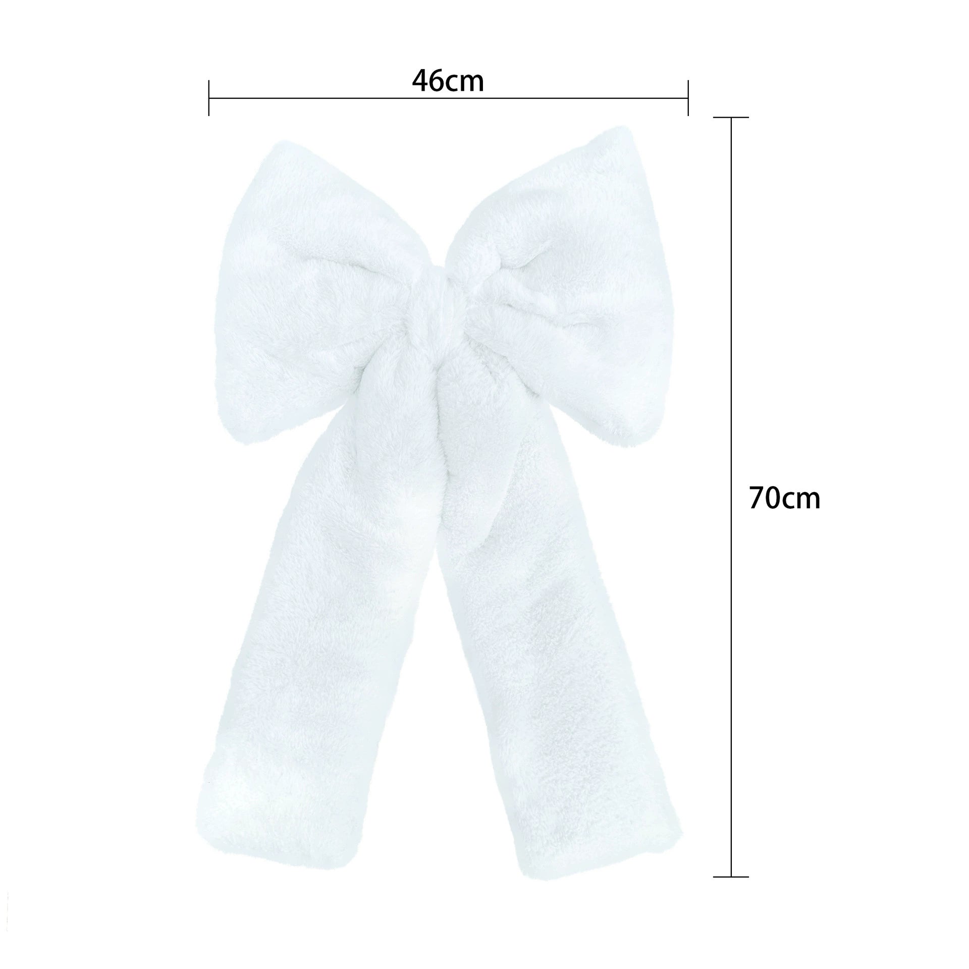 Weihnachts-Schleife aus Plüsch, 3 Größen (30-70 cm), Rot/Weiß, Dekoration für Hochzeiten, Events, Festdekoration, realistische Optik
