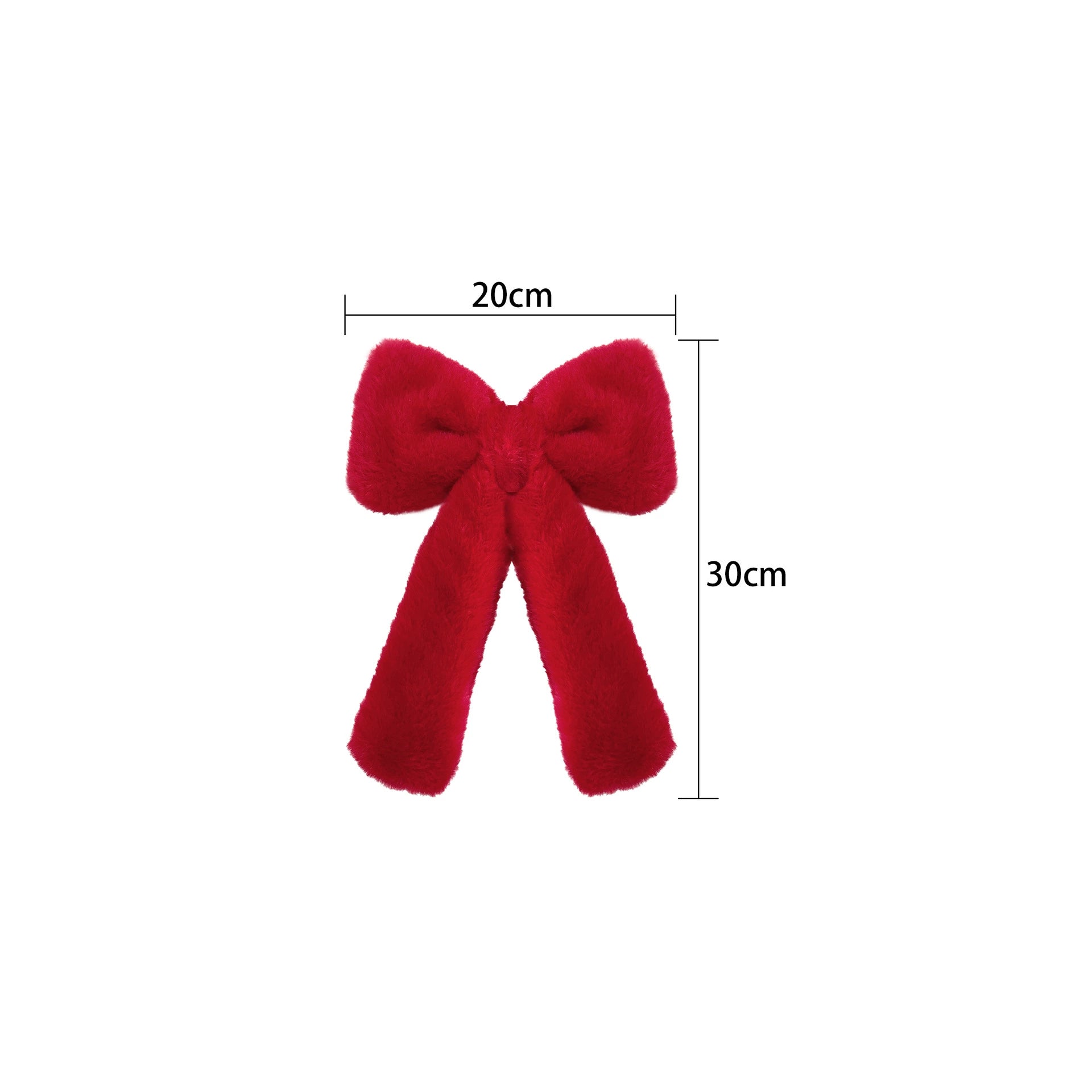 Weihnachts-Schleife aus Plüsch, 3 Größen (30-70 cm), Rot/Weiß, Dekoration für Hochzeiten, Events, Festdekoration, realistische Optik