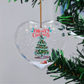 Weihnachtsbaum-Dekoration Herzform, 7x7,4 cm, durchsichtiger Kristall-Look, für Fenster, Schaufenster, Hochzeit, Festdekoration