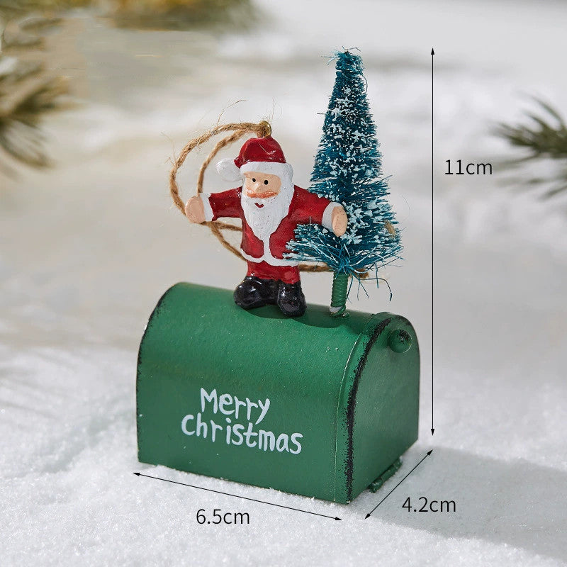 Weihnachtsbaum-Deko Eisenkunst, 20 cm, Realistische Rentier- und Weihnachtsmann-Hänger, Festliche Dekoration für Zuhause, Hochzeit, Geschäft