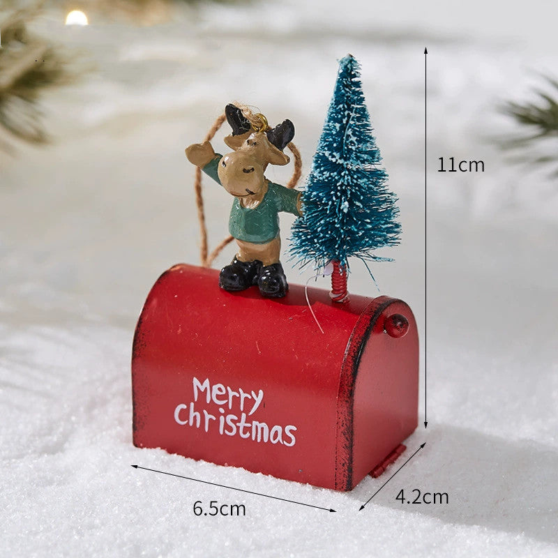 Weihnachtsbaum-Deko Eisenkunst, 20 cm, Realistische Rentier- und Weihnachtsmann-Hänger, Festliche Dekoration für Zuhause, Hochzeit, Geschäft