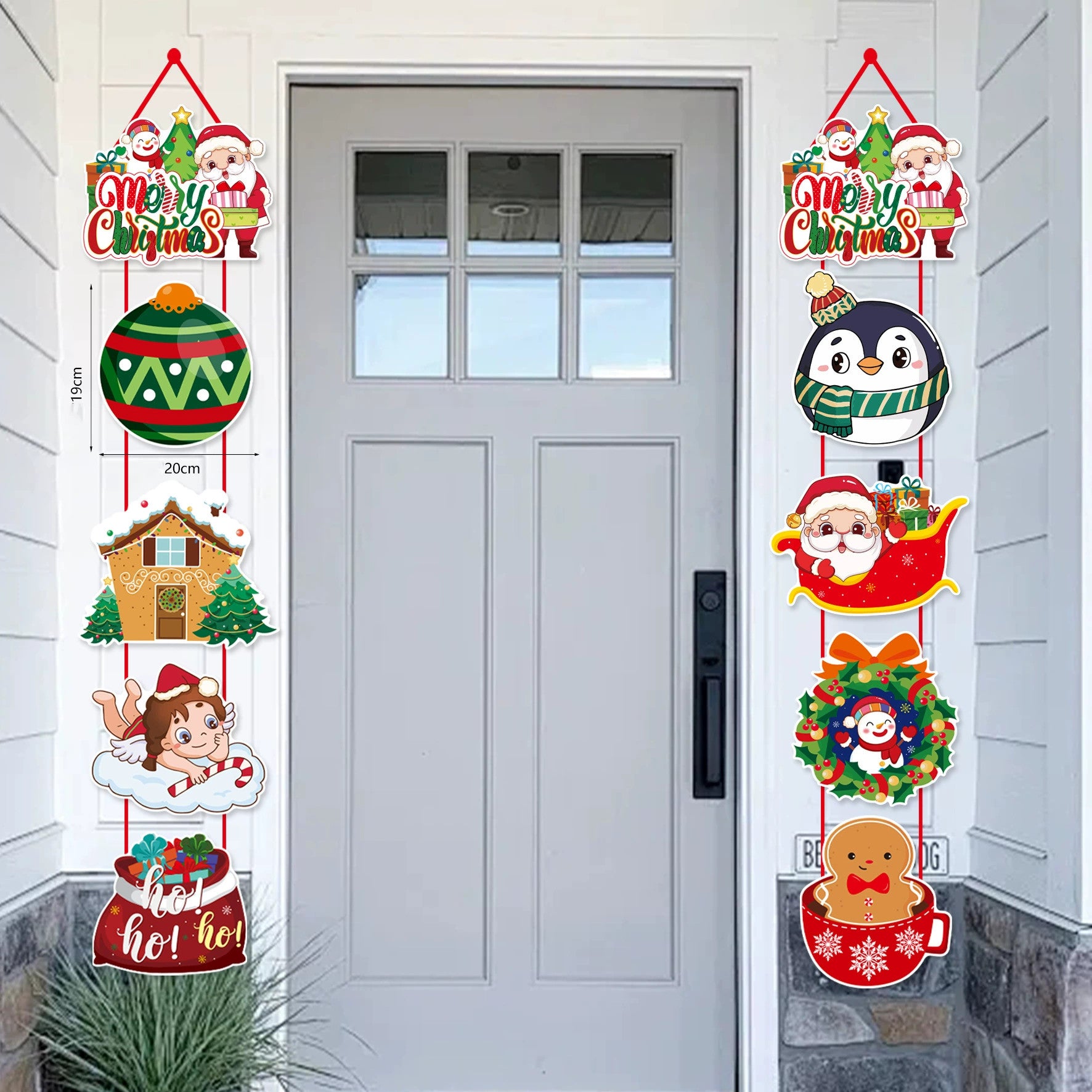 Weihnachtsdekoration Türhänger, Kunststoff Schneemann & Weihnachtsmann, 25-43 cm, für Haus, Hochzeit, Geschäft, realistische Optik