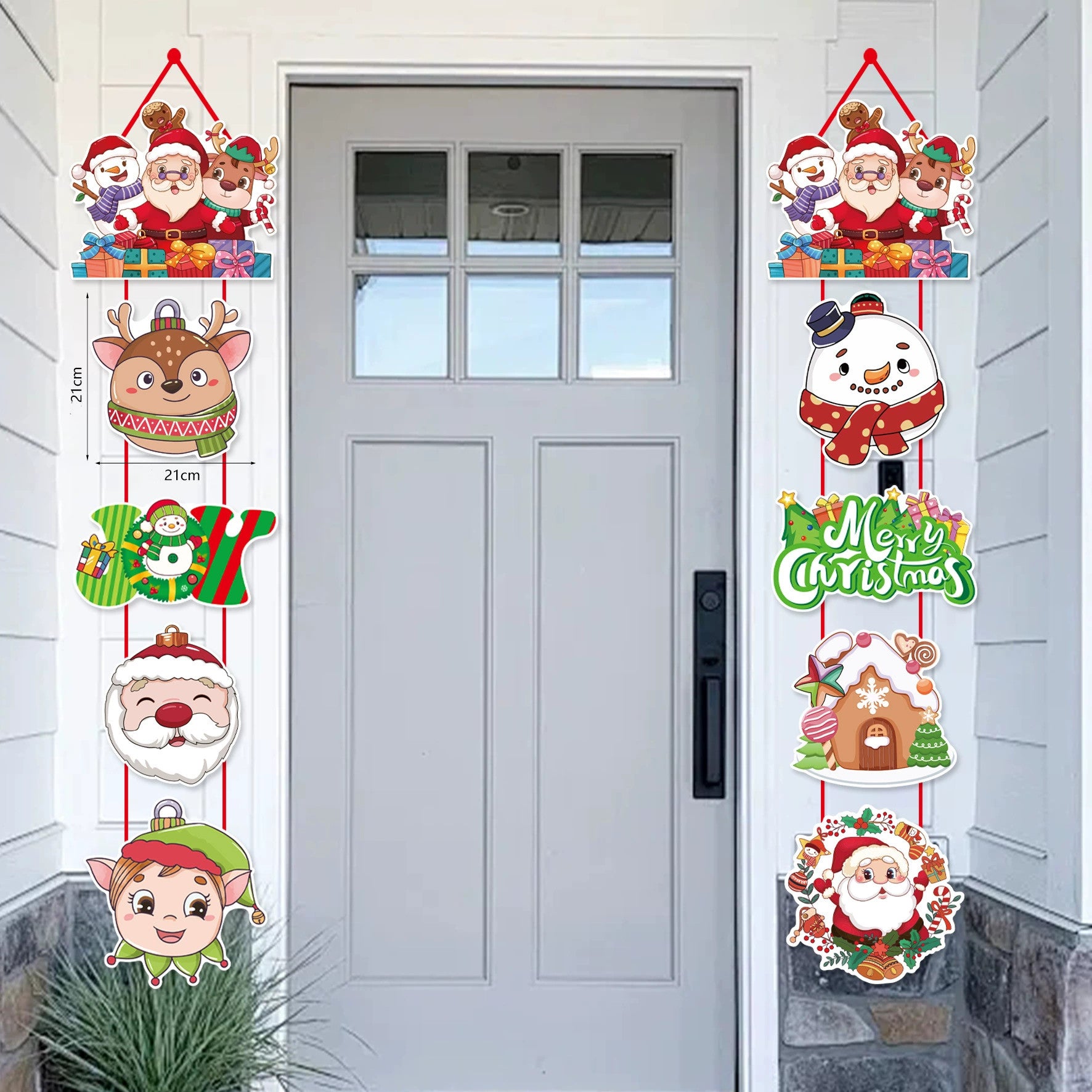 Weihnachtsdekoration Türhänger, Kunststoff Schneemann & Weihnachtsmann, 25-43 cm, für Haus, Hochzeit, Geschäft, realistische Optik