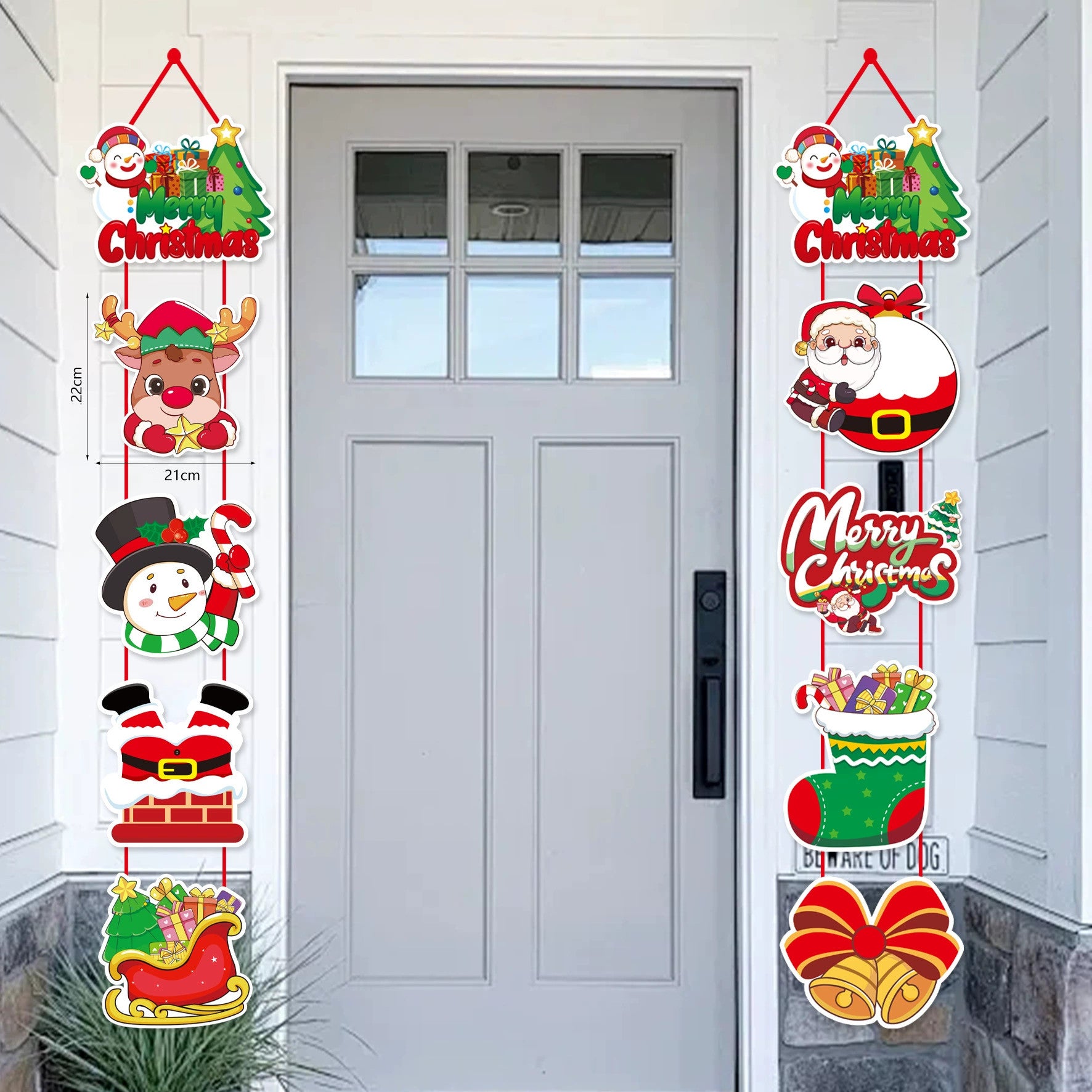 Weihnachtsdekoration Türhänger, Kunststoff Schneemann & Weihnachtsmann, 25-43 cm, für Haus, Hochzeit, Geschäft, realistische Optik