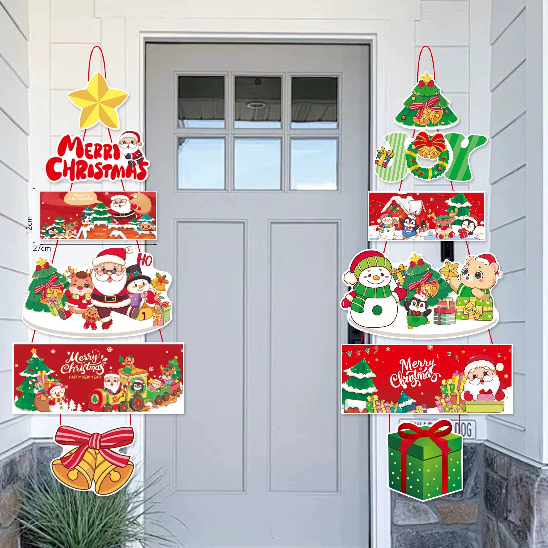 Weihnachtsdekoration Türhänger, Kunststoff Schneemann & Weihnachtsmann, 25-43 cm, für Haus, Hochzeit, Geschäft, realistische Optik