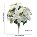 Künstliche Weihnachtsblumen 50 cm, Real-Touch Kunststoff, 7 Blütenköpfe, 22 cm Durchmesser, für Außenbereich, Festdekoration, Hochzeit, Event, Ladenausstattung
