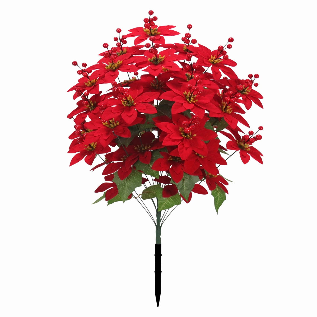 Künstliche Weihnachtsstern-Pflanze, 90 cm hoch, 48 Blüten, Real-Touch Kunststoff, für Festdekoration, Hochzeit, Event, Büro, Zuhause