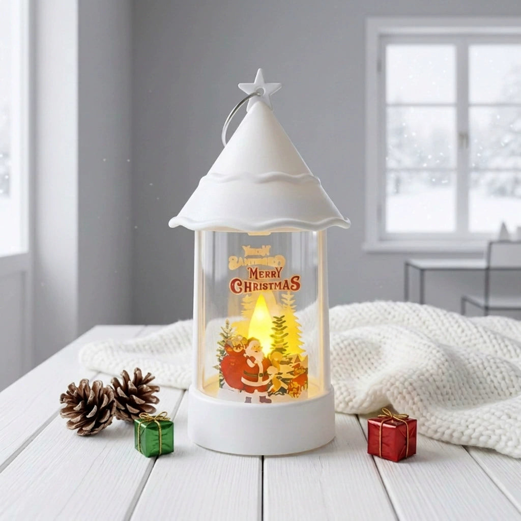 Weihnachtsdekoration Elektronische Kerze mit Weihnachtsbaum-Motiv, 15 cm hoch, LED-Windlicht für Tischdekoration, Party- und Festbeleuchtung, 6 Designs zur Auswahl
