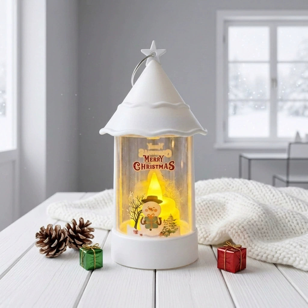 Weihnachtsdekoration Elektronische Kerze mit Weihnachtsbaum-Motiv, 15 cm hoch, LED-Windlicht für Tischdekoration, Party- und Festbeleuchtung, 6 Designs zur Auswahl