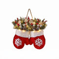 Weihnachtskranz mit Lichtern, 40cm, künstliche Tannenzapfen & Beeren, festliche Dekoration für Tür, Wand, Hochzeit, Event