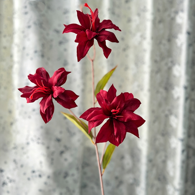 Künstliche Lilien, 3 Blüten, 85 cm, Real-Touch, für Hochzeiten, Dekoration, Hotel, Beerdigung, langlebig, pflegeleicht