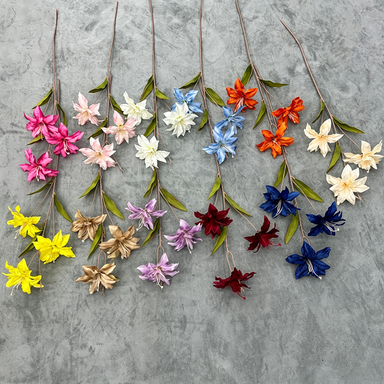 Künstliche Lilien, 3 Blüten, 85 cm, Real-Touch, für Hochzeiten, Dekoration, Hotel, Beerdigung, langlebig, pflegeleicht