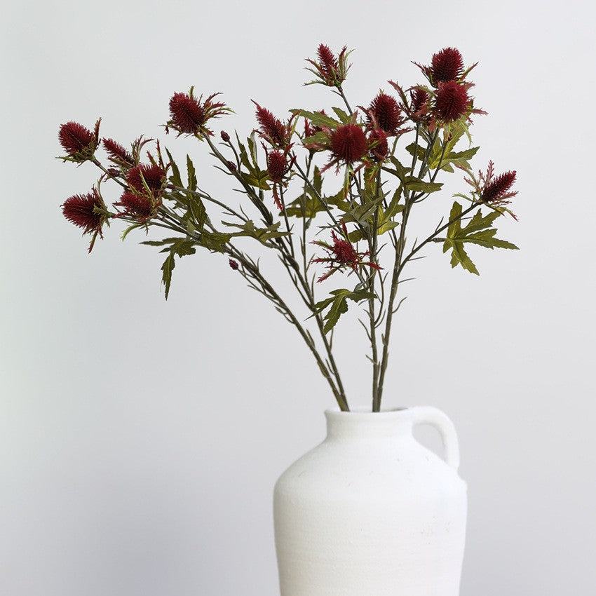 Künstliche Eryngium-Blüten in Herbstfarben, 68 cm, 2 Stiele – Realistische Dekoblumen für Vasen, Hochzeiten, Wohnaccessoires, Vintage-Stil