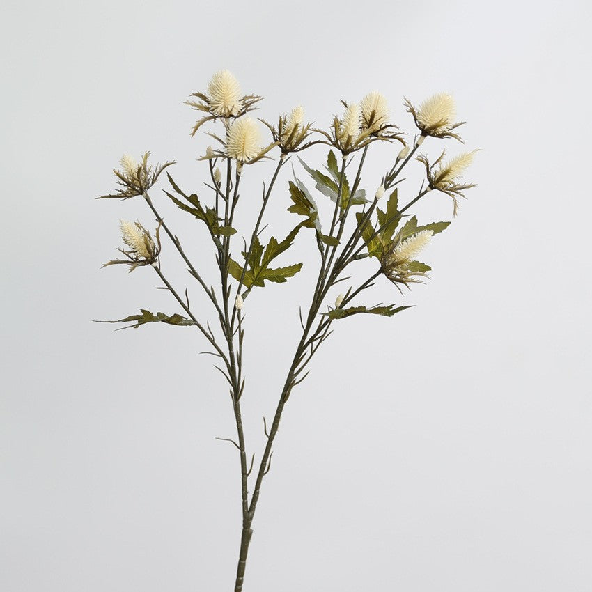 Künstliche Eryngium-Blüten in Herbstfarben, 68 cm, 2 Stiele – Realistische Dekoblumen für Vasen, Hochzeiten, Wohnaccessoires, Vintage-Stil