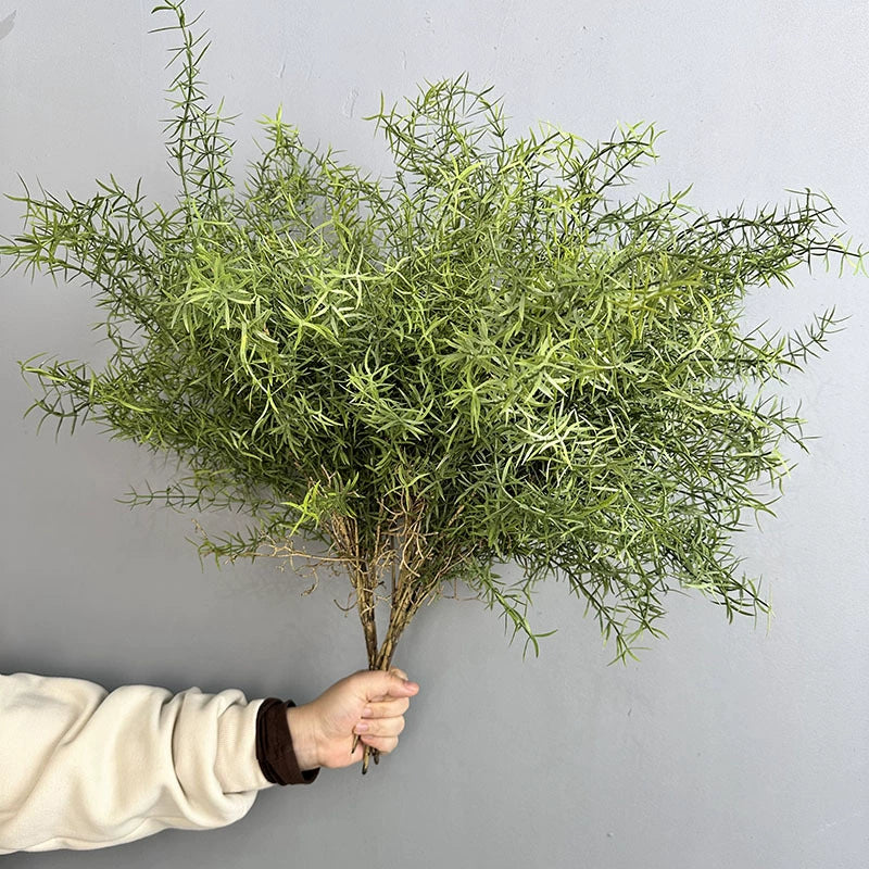 Künstliche Asparagus-Spargelpflanze mit Löwenmäulchen, 67 cm, Real-Touch, grün & hellgrün, für Vasen, Home Decor, Hochzeiten, Cottagecore