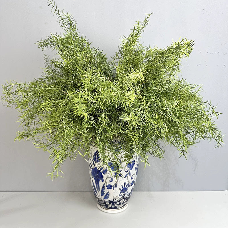 Künstliche Asparagus-Spargelpflanze mit Löwenmäulchen, 67 cm, Real-Touch, grün & hellgrün, für Vasen, Home Decor, Hochzeiten, Cottagecore
