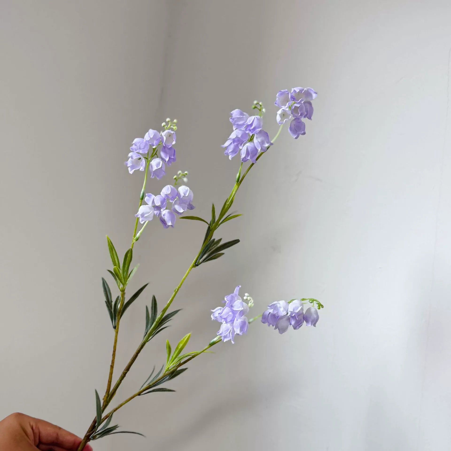 Künstliche Maiglöckchen 80 cm, realistische Seidenblumen, pastellfarben, für Hochzeit, Grabgestaltung, Innen- & Außendeko, Einzelstiel, ohne Vase