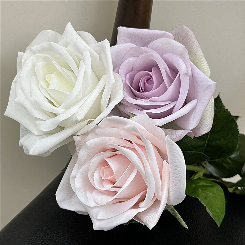 Real-Touch Kunstrose (Carola), 66 cm lang, 10 cm Blütendurchmesser - Hochwertige künstliche Rose für Hochzeitsdeko, Haushalt, Einzelhandel und Großhandel