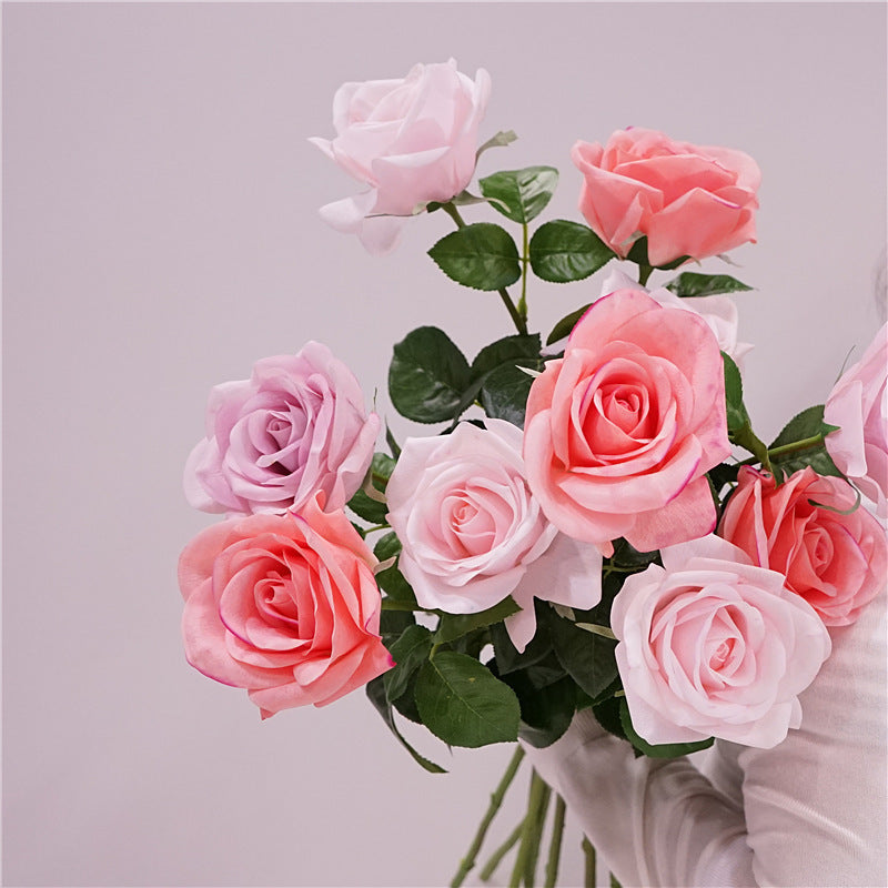 Real-Touch Kunstrose (Carola), 66 cm lang, 10 cm Blütendurchmesser - Hochwertige künstliche Rose für Hochzeitsdeko, Haushalt, Einzelhandel und Großhandel