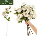 Künstliche Kaiserin-Rose 53 cm, Seidenblumenstrauß, realistische Blumen für Hochzeit, Dekoration, Shop, Büro, Zuhause, ganzjährig