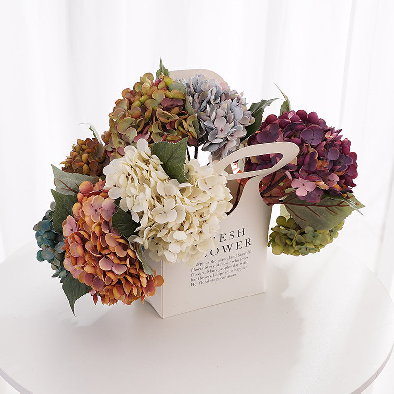 Künstliche Hortensie (33 cm) aus Seide, retro Farben, für Hochzeitsdeko, Wohnaccessoires, Hotel- & Gewerbedekoration