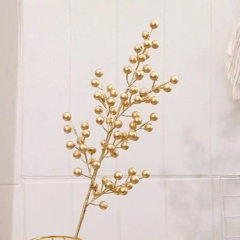 Künstliche Stechpalmenzweige mit roten Beeren, 62/80/90 cm, Real-Touch Kunststoff für Hochzeitsdeko, Grabschmuck & Wohnaccessoires