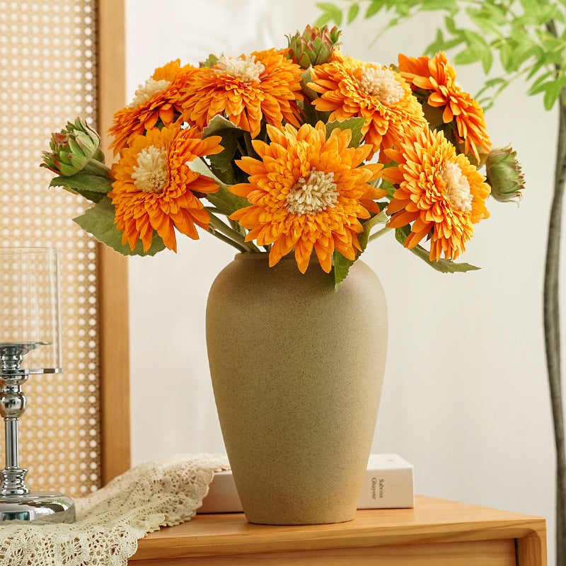 Teddybär-Sonnenblume künstlich, 46 cm, Seidenblume, realistische Deko für Vase, Hochzeit, Event, Laden, Büro, Wohnzimmer