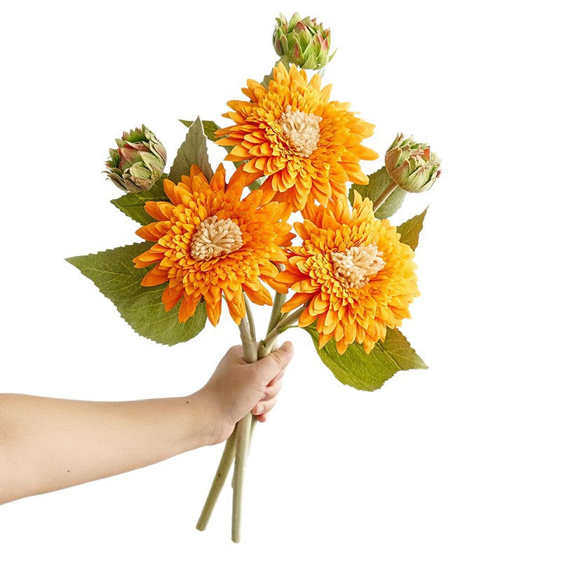 Teddybär-Sonnenblume künstlich, 46 cm, Seidenblume, realistische Deko für Vase, Hochzeit, Event, Laden, Büro, Wohnzimmer