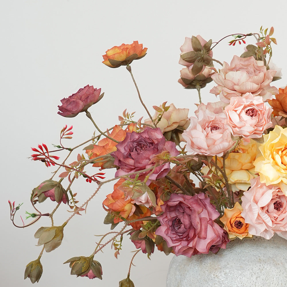 Seidenblumenstrauß aus Real-Touch-Seide, 75 cm, 7 Blüten, Lotosblüte, für Wohnzimmer, Hochzeiten, Einzelhandel