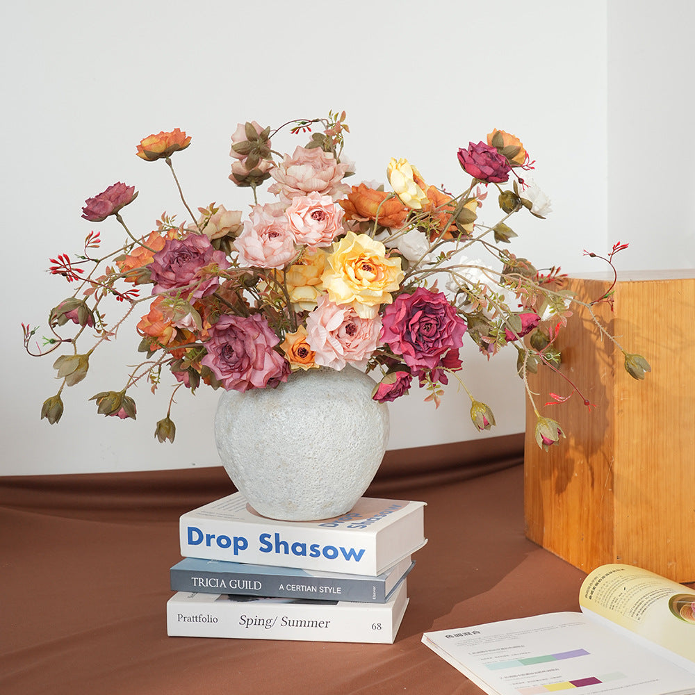 Seidenblumenstrauß aus Real-Touch-Seide, 75 cm, 7 Blüten, Lotosblüte, für Wohnzimmer, Hochzeiten, Einzelhandel