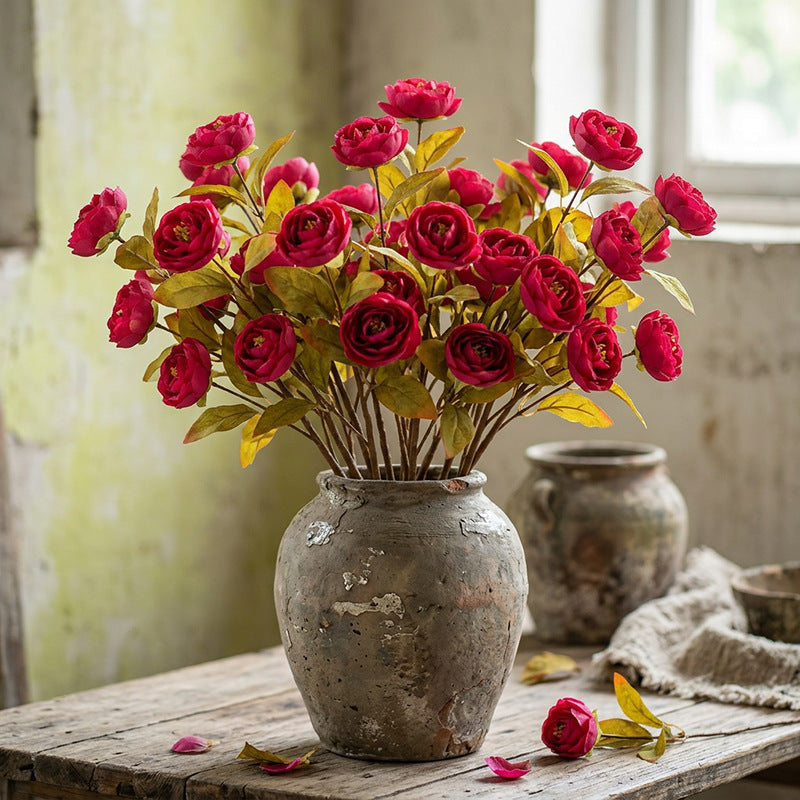 Künstliche Seidenrose 60 cm, realistische Dekoration für Hochzeit, Trauerfeier, Shop-Deko, Innenraum, ohne Vase
