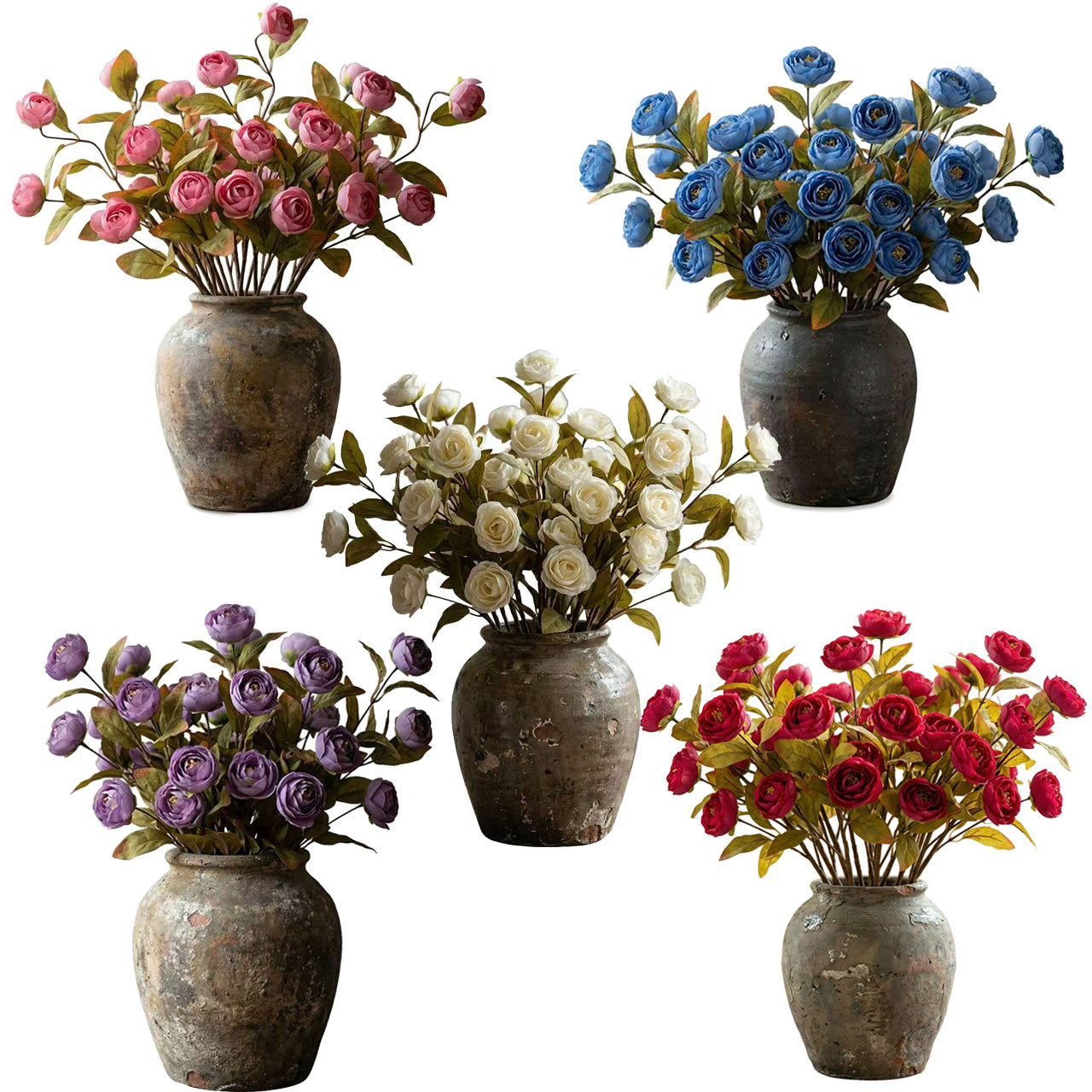 Künstliche Seidenrose 60 cm, realistische Dekoration für Hochzeit, Trauerfeier, Shop-Deko, Innenraum, ohne Vase