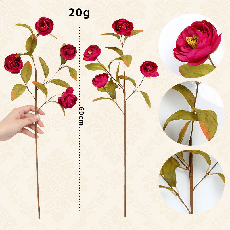 Künstliche Seidenrose 60 cm, realistische Dekoration für Hochzeit, Trauerfeier, Shop-Deko, Innenraum, ohne Vase