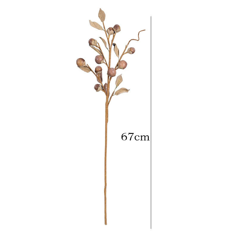 Trockenzweige mit Luo Han Guo, 67 cm, natürliches Aussehen, für Vasen, Hochzeitsdekoration, Innenraumdesign