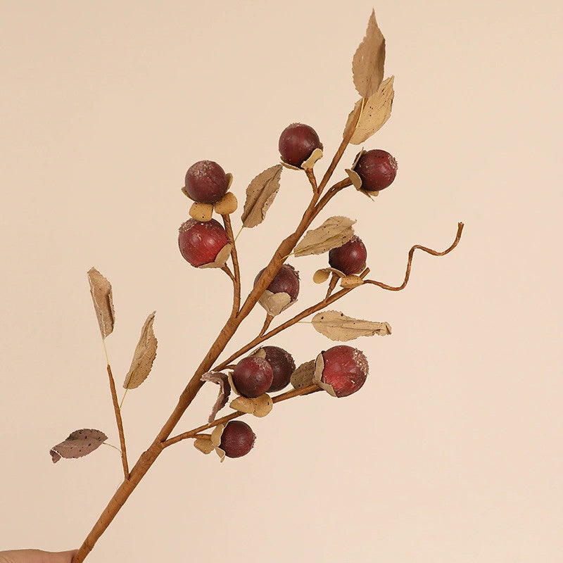 Trockenzweige mit Luo Han Guo, 67 cm, natürliches Aussehen, für Vasen, Hochzeitsdekoration, Innenraumdesign