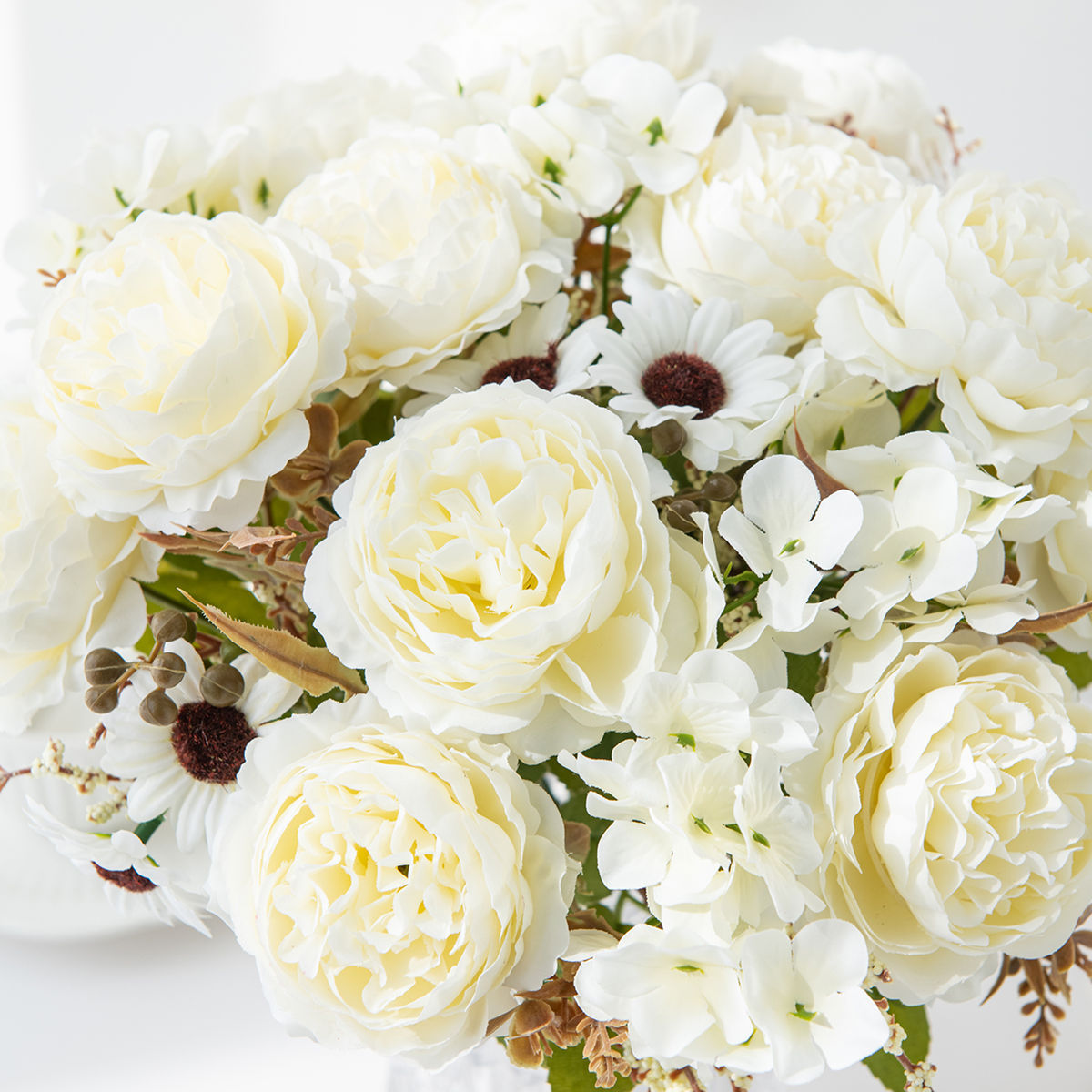5 künstliche Pfingstrosen Mini-Bouquets, 30,5 cm, Seidenblumen, moderne Innenraumdekoration, Hochzeitsdekoration, Wohnaccessoires