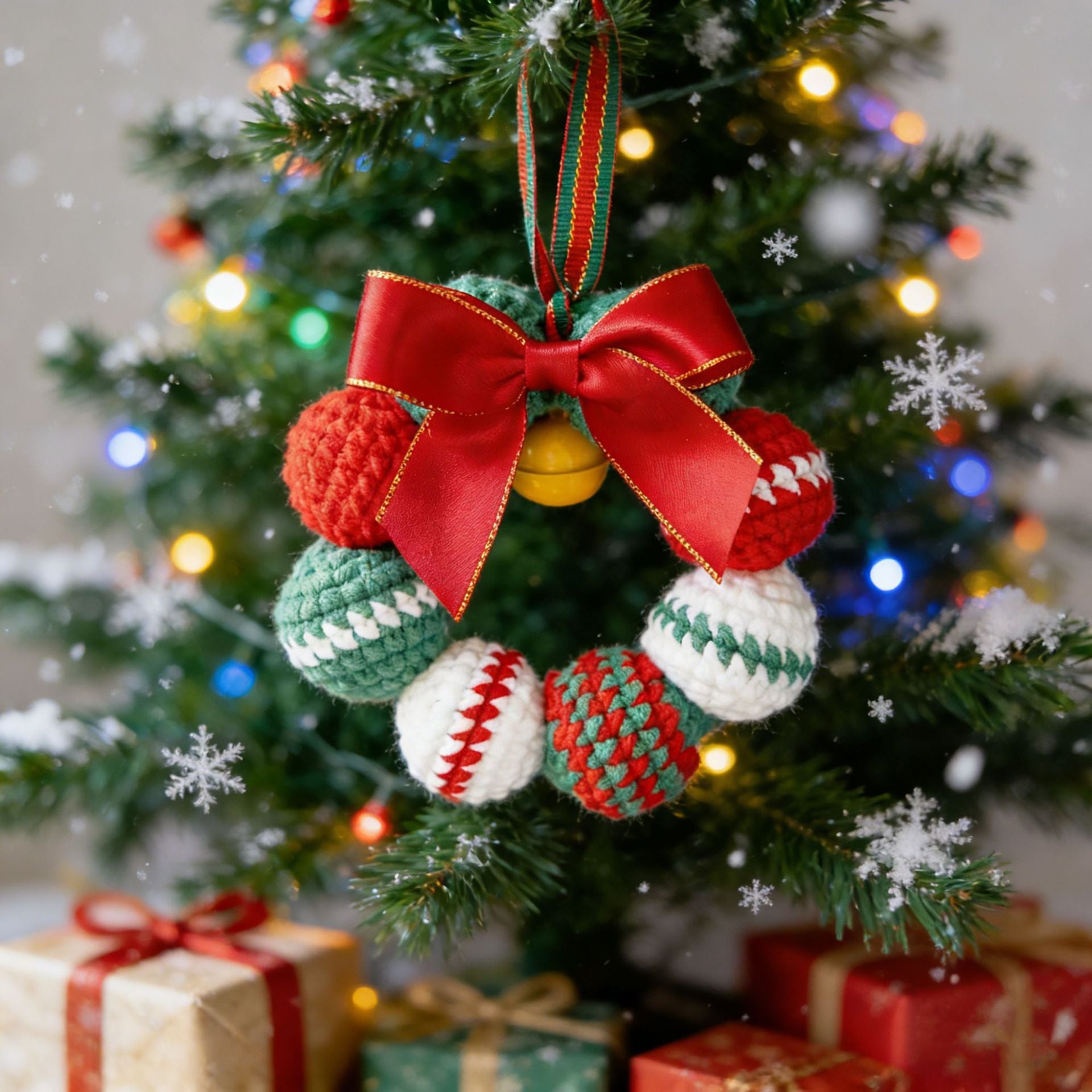 Weihnachts-Pompon-Schlüsselanhänger, 10 cm, handgefertigter Woll-Filzball, Auto-Deko, Festtags-Dekoration, Geschenkidee für Hochzeit & Event