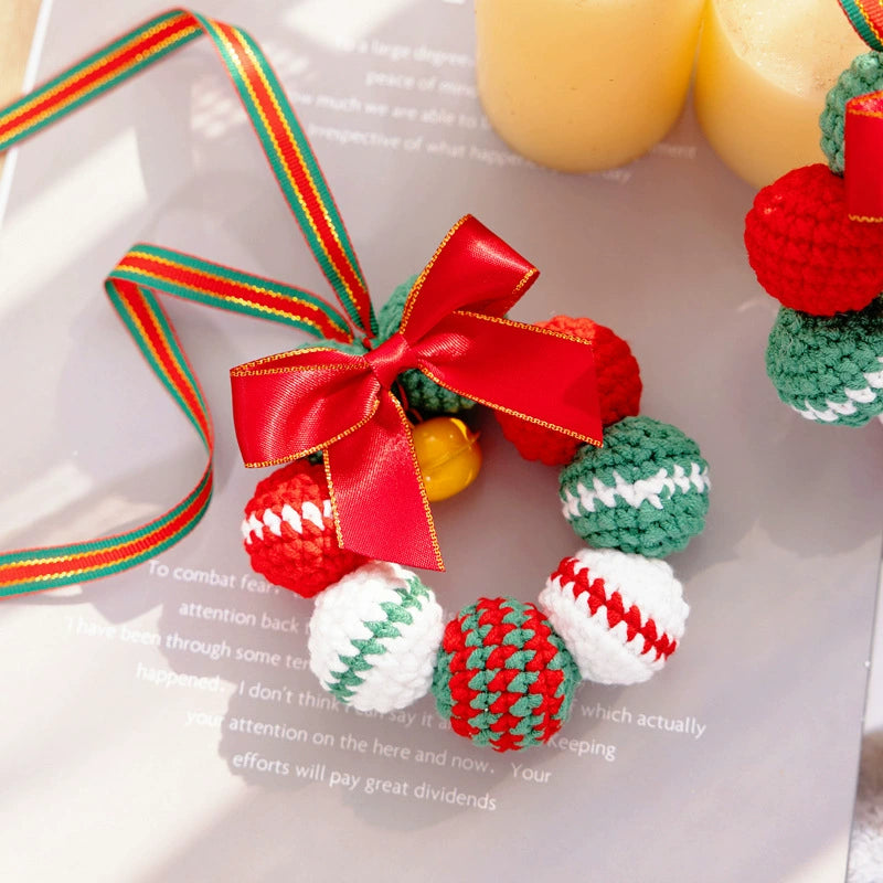 Weihnachts-Pompon-Schlüsselanhänger, 10 cm, handgefertigter Woll-Filzball, Auto-Deko, Festtags-Dekoration, Geschenkidee für Hochzeit & Event