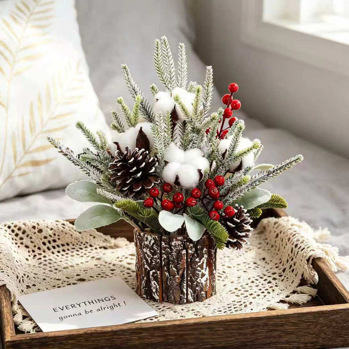Künstlicher Weihnachtsbaum 30 cm hoch, 25 cm breit, stilvolle Deko für Tisch, Café, Hotel & Einzelhandel, Weihnachtsdekoration, Geschenkidee