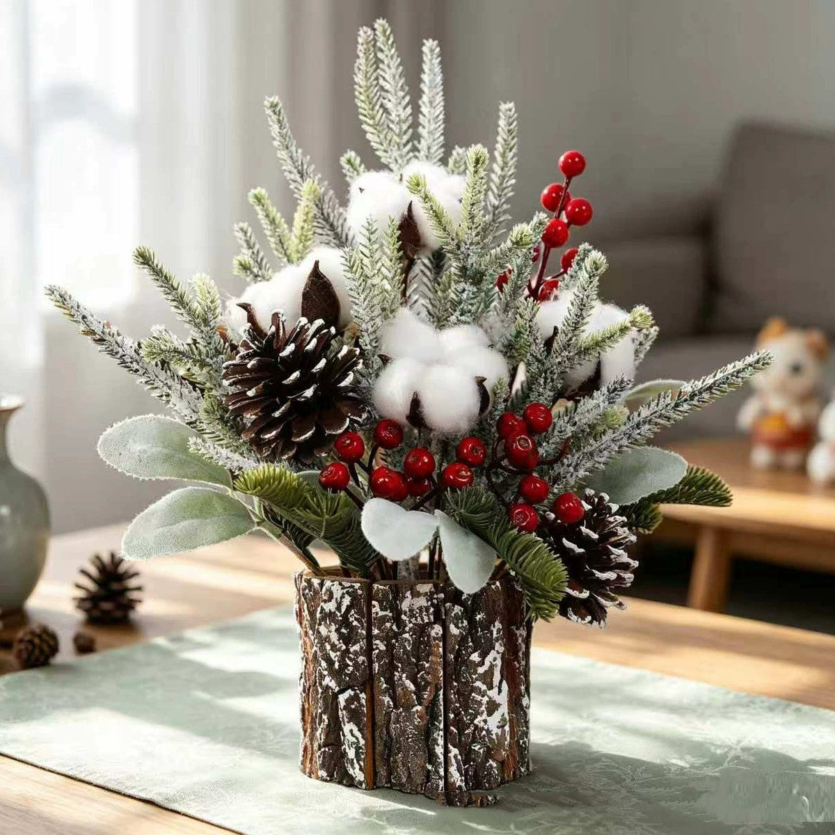 Künstlicher Weihnachtsbaum 30 cm hoch, 25 cm breit, stilvolle Deko für Tisch, Café, Hotel & Einzelhandel, Weihnachtsdekoration, Geschenkidee